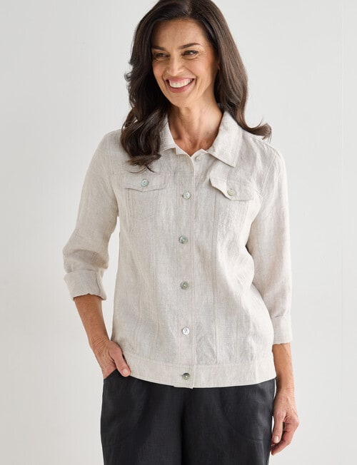 Ella J Linen Jacket, Natural product photo View 05 L