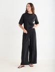 Mineral Peta Wide Leg Pants, Black product photo View 03 S