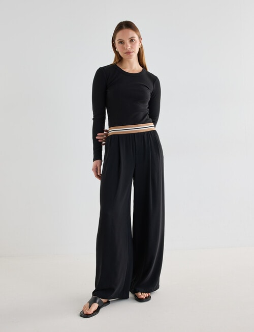 Mineral Peta Wide Leg Pants, Black product photo View 03 L