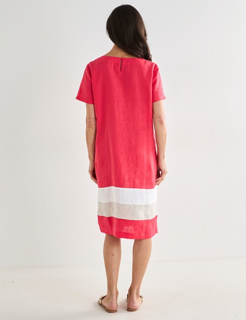 Ella J Linen V-Neck Dress, Poppy product photo View 02 L