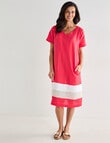 Ella J Linen V-Neck Dress, Poppy product photo View 03 S
