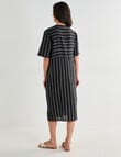 Ella J Linen Button Dress, Black Stripe product photo View 02 S
