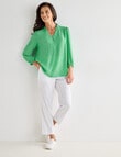 Ella J Ruffle Detail Top, Green product photo View 03 S