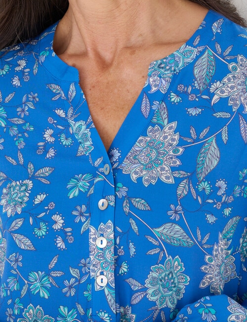 Ella J Border Print Top, Blue product photo View 05 L