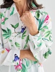 Ella J Classic Botanical Shirt, White product photo View 04 S