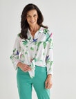Ella J Classic Botanical Shirt, White product photo View 05 S