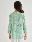 Ella J Leaf Button Detail Shirt, Green product photo View 02 S