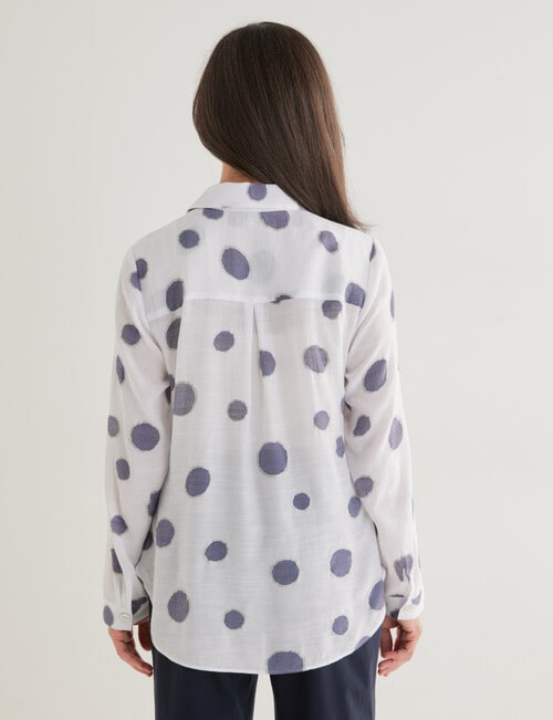 Ella J Classic Spot Shirt, Navy product photo View 02 L