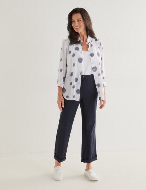Ella J Classic Spot Shirt, Navy product photo View 03 L