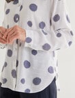 Ella J Classic Spot Shirt, Navy product photo View 04 S