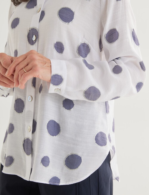 Ella J Classic Spot Shirt, Navy product photo View 04 L