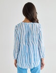 Ella J Pleat Detail Shirt, Blue Stripe product photo View 02 S
