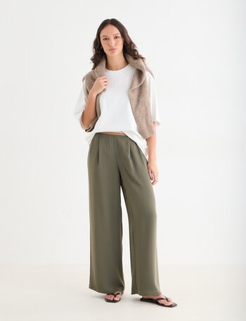 Mineral Peta Wide Leg Pants, Khaki product photo
