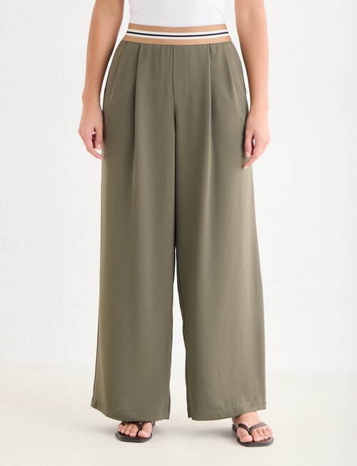 Mineral Peta Wide Leg Pants, Khaki product photo View 02 L