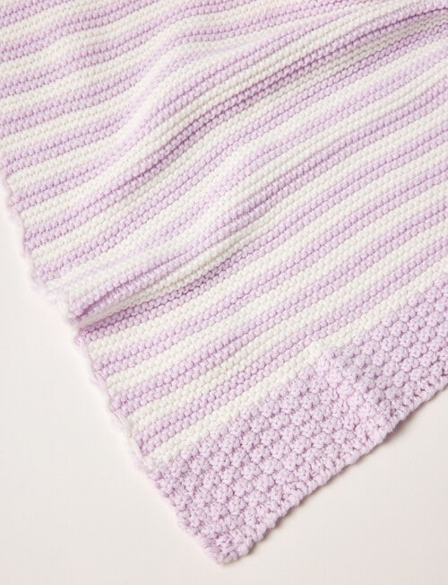 Little Bundle Cotton Stripe Bassinet Blanket, Lilac product photo View 03 L