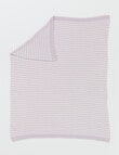 Little Bundle Cotton Stripe Bassinet Blanket, Lilac product photo View 06 S