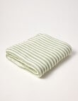 Little Bundle Cotton Stripe Bassinet Blanket, Sage product photo