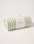 Little Bundle Cotton Stripe Bassinet Blanket, Sage product photo View 02 S