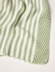 Little Bundle Cotton Stripe Bassinet Blanket, Sage product photo View 03 S