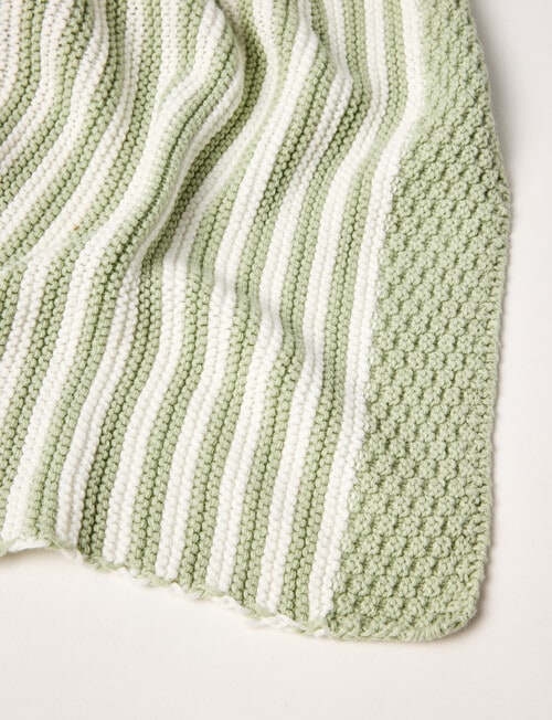 Little Bundle Cotton Stripe Bassinet Blanket, Sage product photo View 03 L