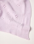 Little Bundle Cotton Pointelle Bassinet Blanket, Lilac product photo View 03 S