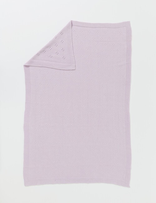 Little Bundle Cotton Pointelle Bassinet Blanket, Lilac product photo View 06 L