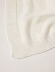 Little Bundle Cotton Pointelle Bassinet Blanket, Cream product photo View 03 S