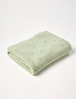 Little Bundle Cotton Pointelle Bassinet Blanket, Sage product photo