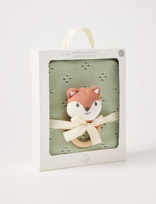 Little Bundle Blanket & Rattle Gift Set, Fox product photo View 02 L