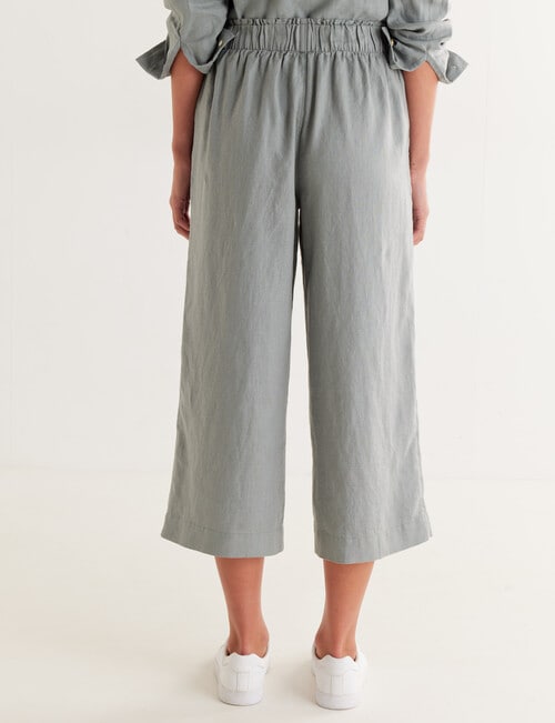 Zest Essentials Linen Crop Pant, Sage product photo View 02 L