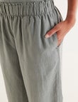 Zest Essentials Linen Crop Pant, Sage product photo View 04 S