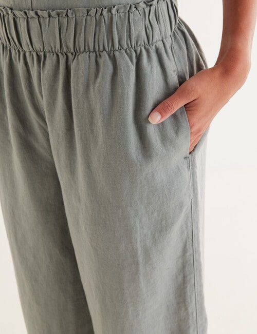 Zest Essentials Linen Crop Pant, Sage product photo View 04 L