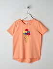 Mac & Ellie Tassel Ice Cream Short Sleeve Tee, Peach product photo