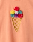 Mac & Ellie Tassel Ice Cream Short Sleeve Tee, Peach product photo View 02 S
