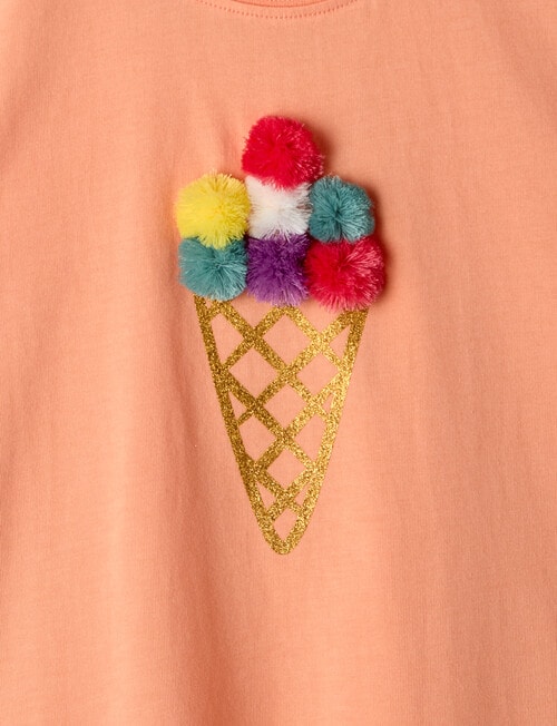 Mac & Ellie Tassel Ice Cream Short Sleeve Tee, Peach product photo View 02 L