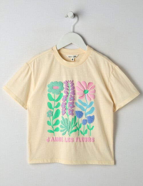Mac & Ellie Flower Garden Short Sleeve Boxy Tee, Milk product photo