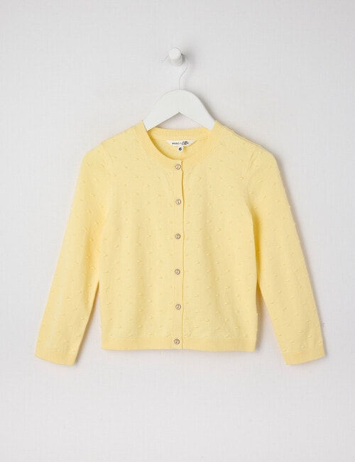 Mac & Ellie Dobby Spot Cardigan, Lemon product photo