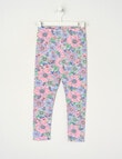 Mac & Ellie Large Floral Full Length Legging, Pink Sorbet product photo