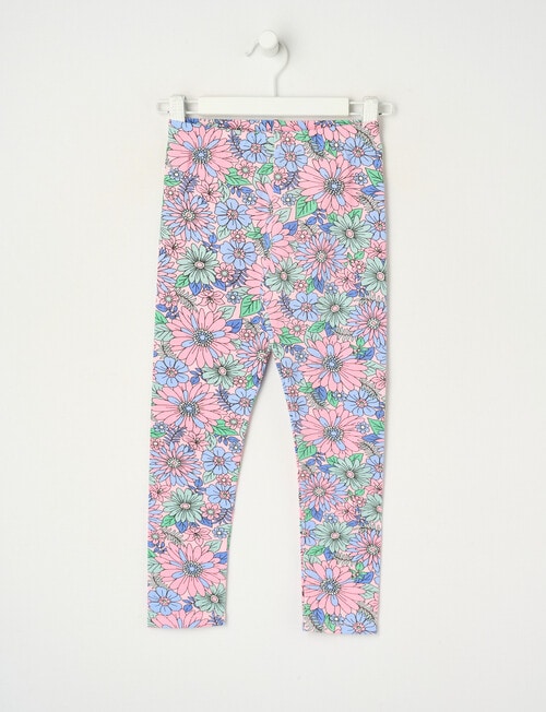 Mac & Ellie Large Floral Full Length Legging, Pink Sorbet product photo