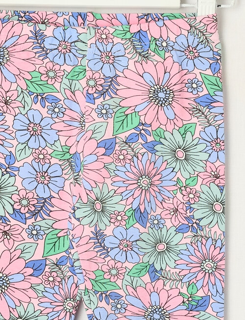 Mac & Ellie Large Floral Full Length Legging, Pink Sorbet product photo View 02 L