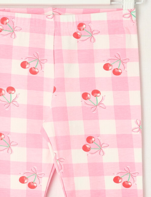 Mac & Ellie Cherry Gingham Full Length Legging, Pink Sorbet product photo View 02 L