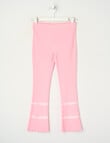 Mac & Ellie Tie Dye Rib Flare Leggings, Pink Sorbet product photo