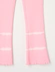 Mac & Ellie Tie Dye Rib Flare Leggings, Pink Sorbet product photo View 02 S