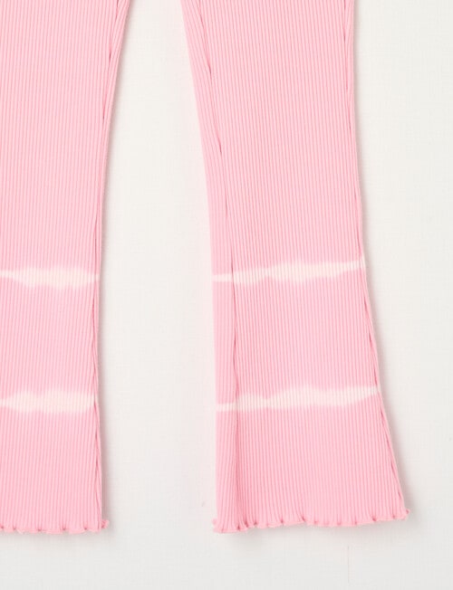 Mac & Ellie Tie Dye Rib Flare Leggings, Pink Sorbet product photo View 02 L