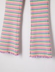 Mac & Ellie Stripe Rib Flare Leggings, Rainbow product photo View 02 S