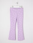 Mac & Ellie Ditsy Daisy Rib Flare Legging, Lavender product photo