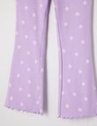 Mac & Ellie Ditsy Daisy Rib Flare Legging, Lavender product photo View 02 S