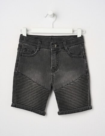 Mac & Ellie Motto Denim Short, Black product photo