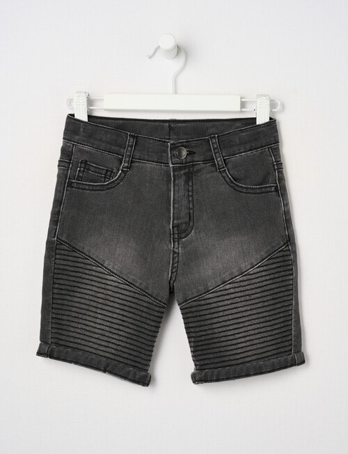 Mac & Ellie Motto Denim Short, Black product photo