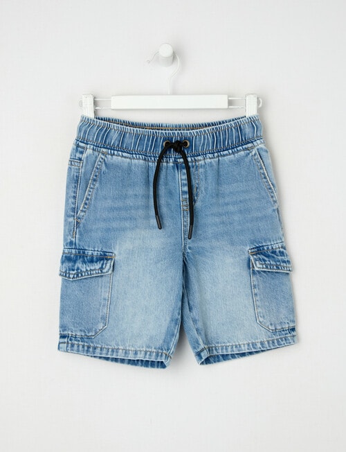 Mac & Ellie Cargo Denim Short, Blue product photo